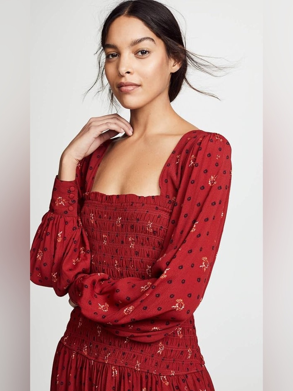 Free People Two-Faces Smocked Mini Dress